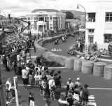 Competitors head into the "s" bend